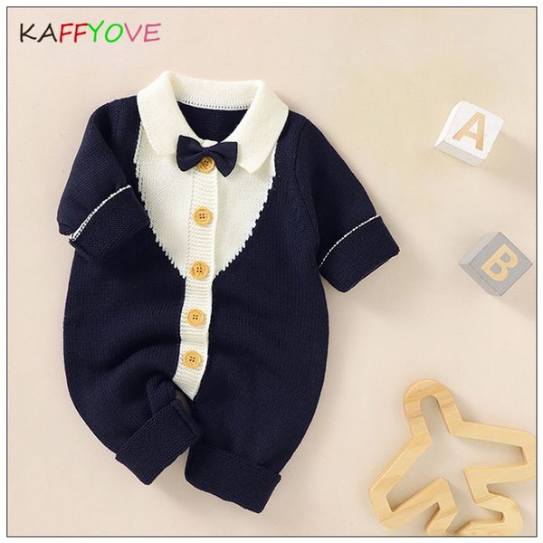 Winter Baby Boy Pullover Full Sleeve Gentlemen Langarm gestrickte Jumpsuit Kinder ROMPERS Kinder Overalls Herbstkinderkleidung Tops