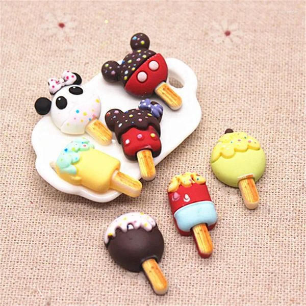 Figurine decorative da 20 pezzi in resina dipinti a mano kawaii colorato lecca piatta piatta cabochon simulazione alimentari arte decorazione di approvvigionamento artigianato