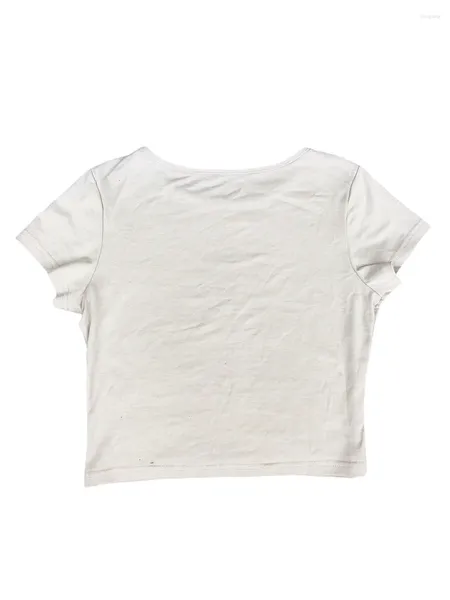 Kadın Tişörtleri Yıldız Üst Y2K Giysileri Kadın Grafik Bebek Tee Yuvarlak Boyun Kısa Kollu Gömlek 2000S Sokak Giyin