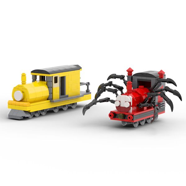 BuildMoc Horrors Game Choo-choo Charles Building Blocks Set Spider Train Railway Figures Animal Figuras Bricks Toys Presentes de aniversário