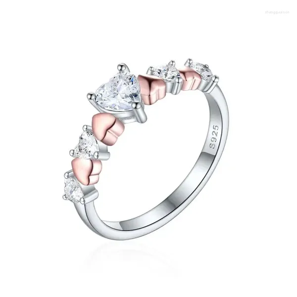 Ringos de cluster Silver S925 Casamento e engajamento para mulheres 3a Cubic Zirconia Ring Jewelry Fabricante Fine