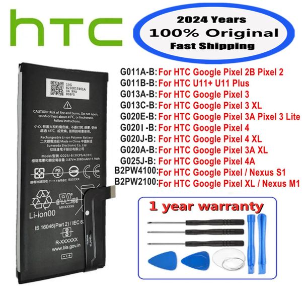 Batteria originale 100% per HTC Google 2 2B pixel 3 3A lite pixel3 xl 3xl pixel 4 4xl pixel4 xl 4a nexus s1 m1 u11+ plus batteria