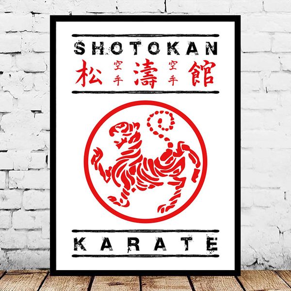 Ostasien Martial Arts Jujitsu/Kyokushin Karate/Wadoryu/Shotokan Symbol Poster Print Leinwand Malerei Wandraum Dekor Bild