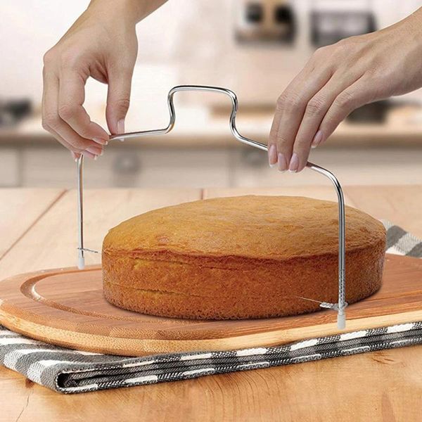 Stampi da forno a doppia linea affettata stampo stampo regolabile in acciaio inossidabile livellatore lavabile salvo per gadget da cucina