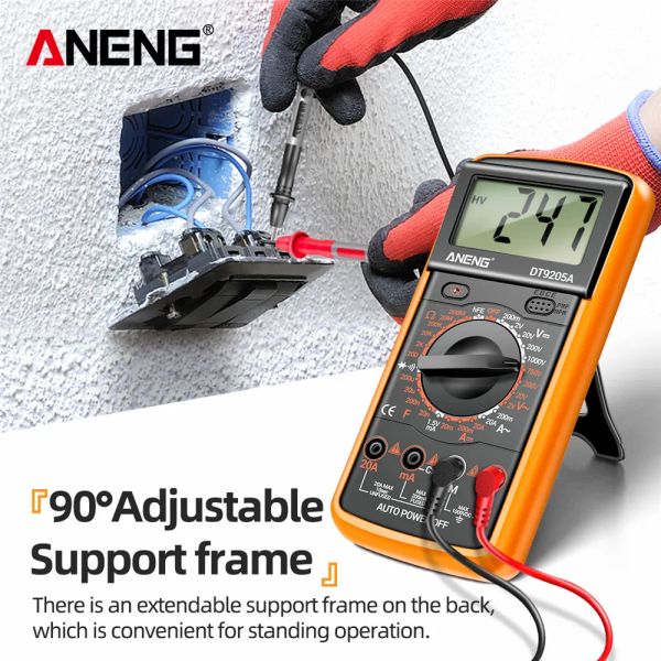 Aneng DT9205A Digitaler Multimeter-Transistor-Tester Kondensator True-RMS Tester Automotive Electrical Capacitance Meter Temp Diode