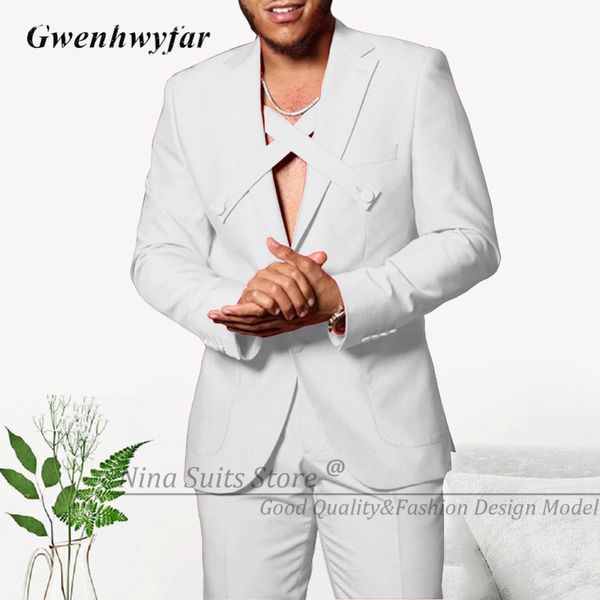 Gwenhwyfar 2023 Новый дизайн поперечного пояса мужской костюм Dark Olive 2 штуки жениха для вечеринки.