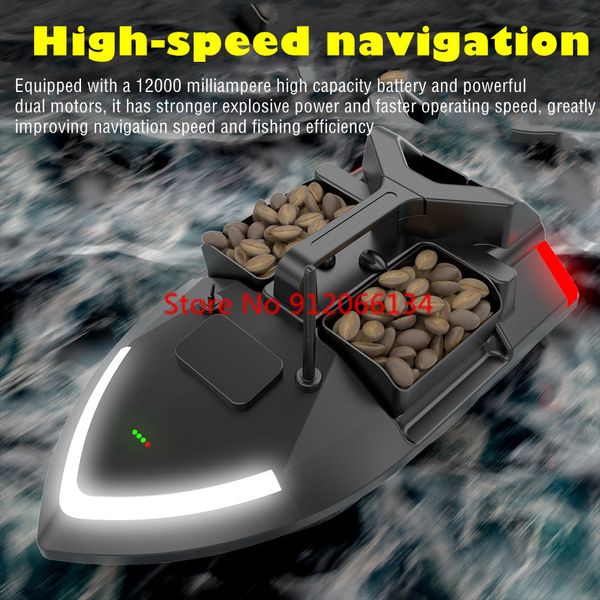 40 GPS Retorno automático de controle remoto Bait Boat 500m 2kg Load 3 Hopper Smart Alarm 15km/h de alta velocidade Profprof RC Bait de isca de pesca