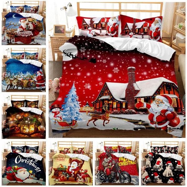 Bettwäsche Sets Duvet Cover Set Frohe Weihnachten farbenfroh