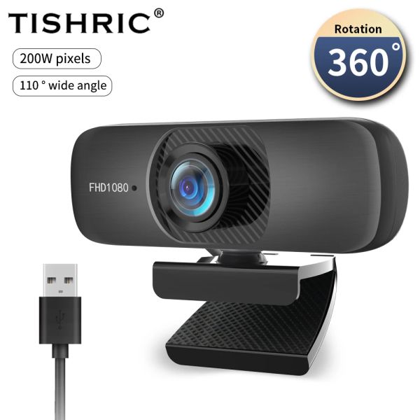 Webcams Tisric C60 Full HD Webcam 1080p Autofocus Web CAM USB -Webkamera mit Micphone für PC 2K 30fps Camera Webcam für Computer