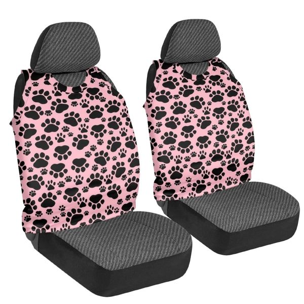 Pink Dog Paw Car West Sitzbezug niedliche 3D -Designfahrzeug -Vordersitzabdeckungen Dekor 2pcs/Set Haltlable Protector für Limousine Universal