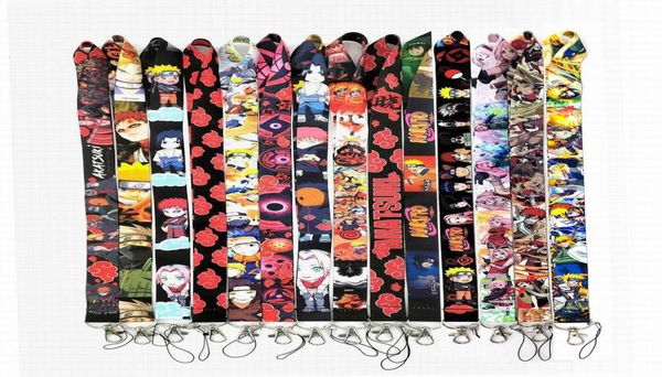 Designer -Schlüsselanschlüsse 20pcs Mix Styles von Naruto Anime Peripheral Lanyard Mobiltelefon Ornament Arbeitskarte U Disk Kamera Lanyard Carto2789917