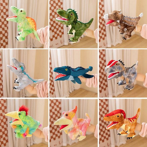 Peluga di peluche Push Dinosaur Storia di Finger Puppet Kawaii Dolls Educational Baby Toys Tyrannosaurus Rex Children Regalo