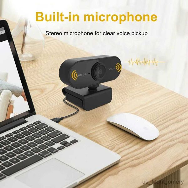 Webcams web cam USB con microfono che incontra la telecamera Web AutoFocus a 360 gradi Drive Free per laptop YouTube per computer desktop