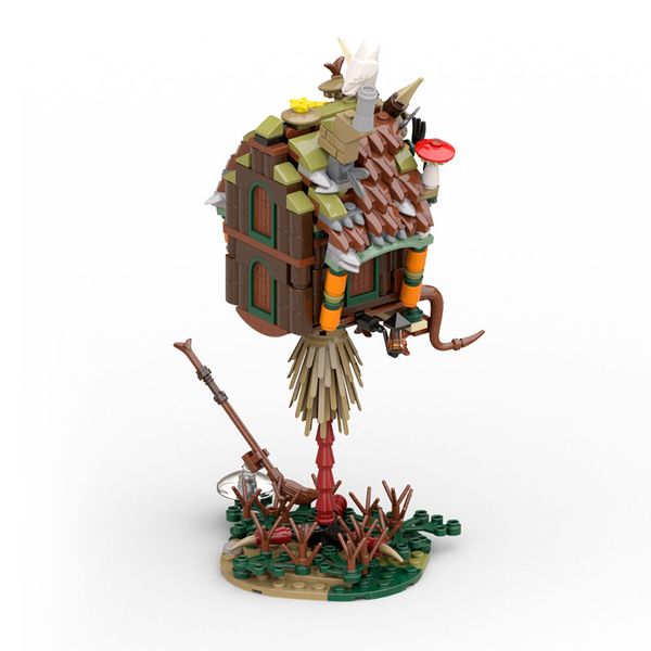 Rússia Folclore atômico Baba yaga Hut vovó Jaga Chicken House House Building Block Kit Modelo de tijolos da árvore da floresta