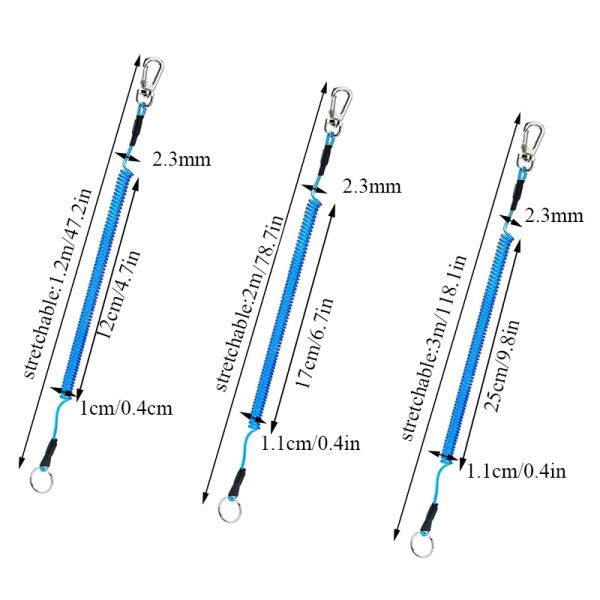 1pc Spring Elastic Rape Capidinhos de pesca portáteis Anti-telha-tether-tether-tether de tether-perdida