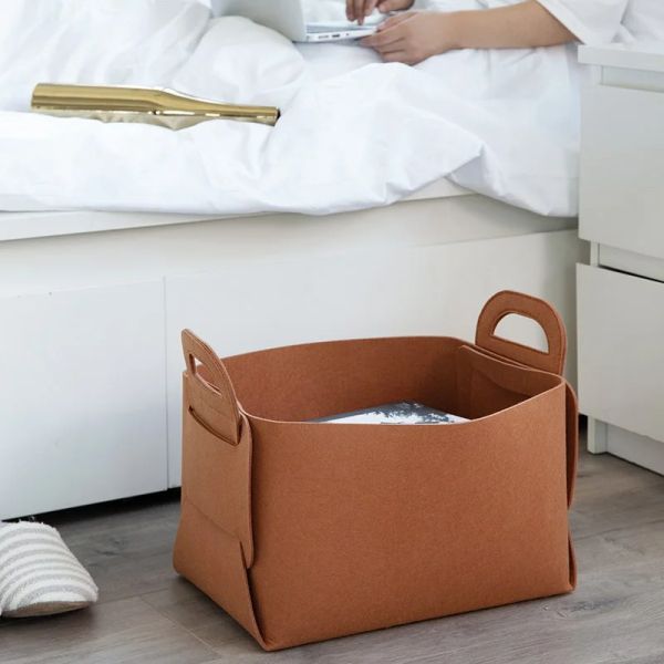 Nordic Fellow Storage Basket Sala Tabela de chá Grel Grey Brown Brown Armazenamento de cesto de cesto de pano de armazenamento de peças de armazenamento Meias de quarto