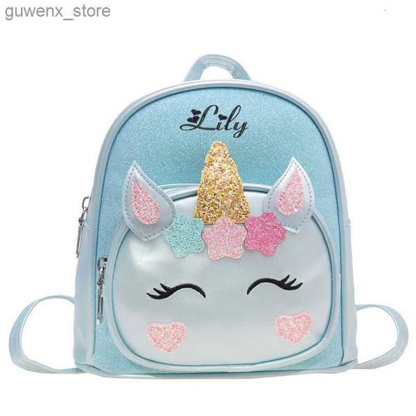 Backpacks benutzerdefinierte Name Girls Rucksack Schule Rucksack Cartoon Rucksack Leichter Laptop -Rucksack für Schulreisen Camping Y240411