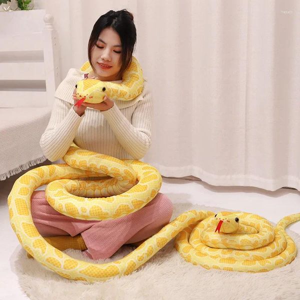 Travesseiro simulado dourado python grande cena de serpente de arremesso de arremesso de arremesso de pank da brincadeira April do dia do tolo de abril decoração