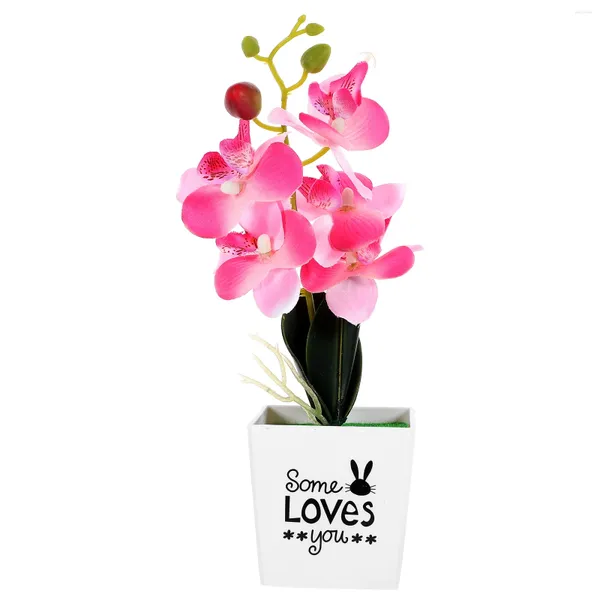 Fiori decorativi Bonsai artificiale Moth Orchid Simulazione Tabletop in vaso fiore in vaso finto desktop Fucimo decorazione per la casa