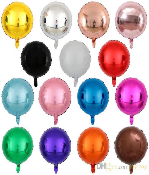 18 -дюймовый многоцветный круглый фольга милар воздушные шары для декорации на день рождения свадебные украшения обручальные вечеринки Holi7205124