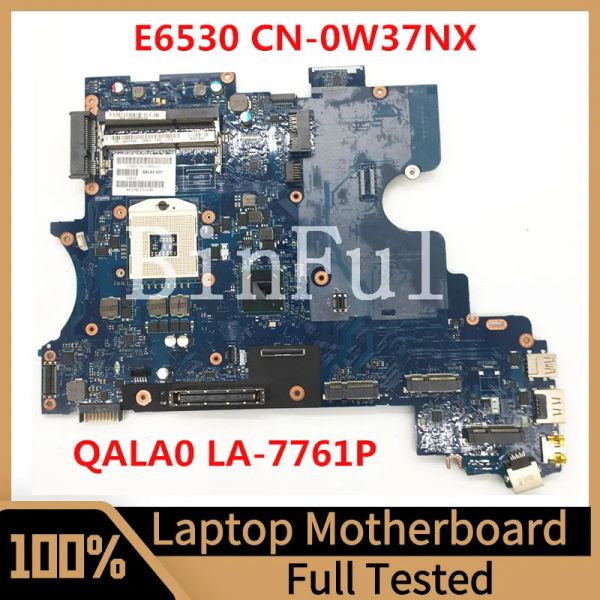 Placa -mãe CN0W37NX 0W37NX W37NX PRIMEIRA PRINCIPAL PARA DELL LATITUDE E6530 PARATEME DE MANIA LAPTOP QALA0 la7761p hm76 100% testado completo trabalhando bem bem