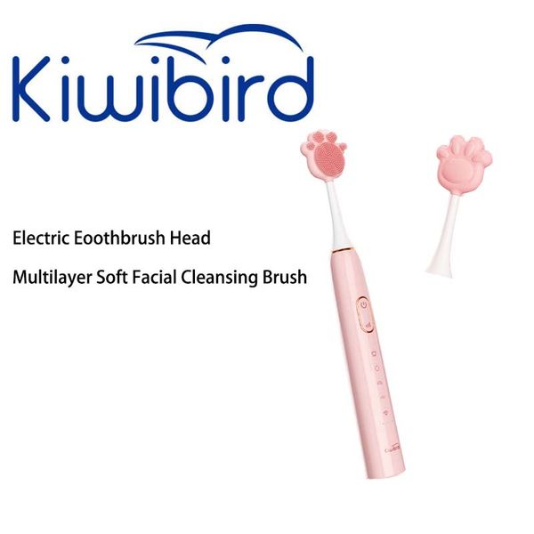 Kiwibird Electric Dente Sprobrush Testa multistrato morbido per la pulizia del viso per lavaggio per lavaggio per la detergente per la cura del massaggio per la cura della pelle Skin Pore Body Mini Beauty Exfoliat