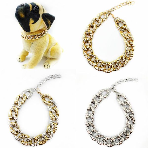 Colarinhos de cachorro colar de shinestone colar de luxo de cachorro gato de cachorro brilhante colar de gatinho de gatinho para pequenos cães médios acessórios para animais de estimação lt908