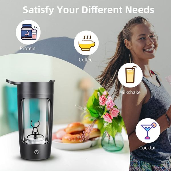 Elektrischer Protein Shaker 650 ml Mischung Tasse Automatisch selbst rührende Wasserflaschenmischer tragbare Getränke für Fitness