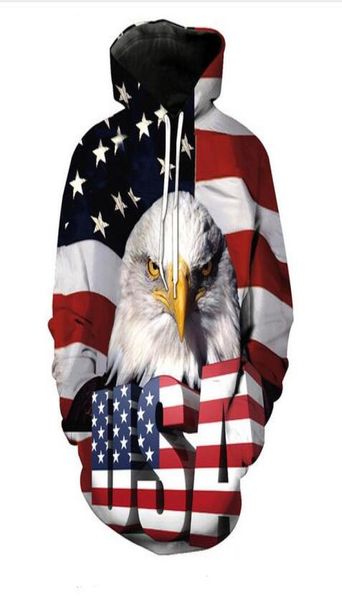 UNISSISEX EAGLE AMERICAN FLAND COOHPES PRIMEIRA 3D COLA CASUAL HOMENS CRODADOS DE HARAJUKU JACETAS DE PULLOVER DE ESTILO RESPONDIDADE QUALIDADE YT2889428