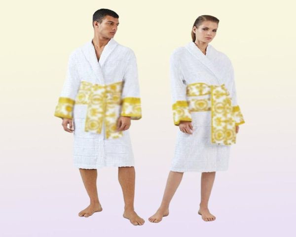 Men039s Robes masculinas luxuosas Classic Cotton Robe Men and Women Brand Sleepwear Kimono Bath Bath Robes Home Wear Unisex Bathrob2550268