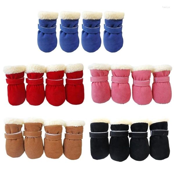 Abbigliamento per cani 4 pc/set di scarpe da compagnia invernale per cani per gatti super caldi addensati stivaletti di neve gli animali domestici leggeri