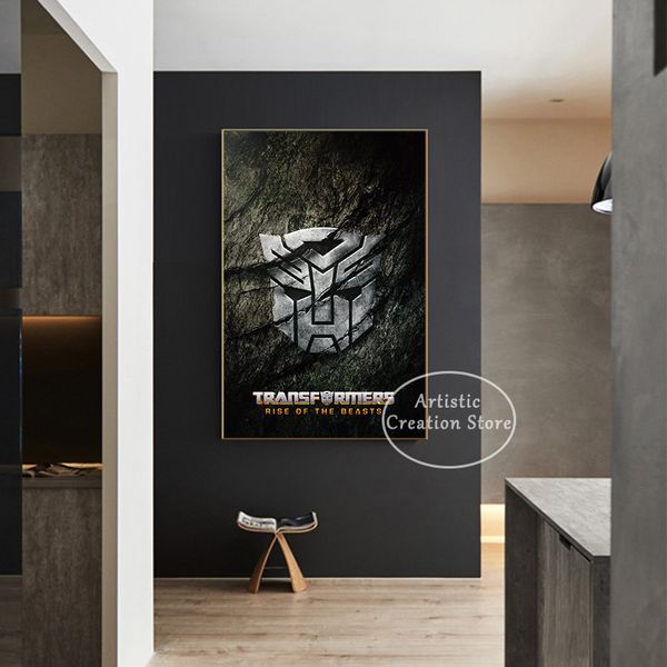 2023 Transformers Rise Of The Beasts Movie poster Mechman Stampa tela dipinto Immagini artistiche da parete per la camera da letto regali