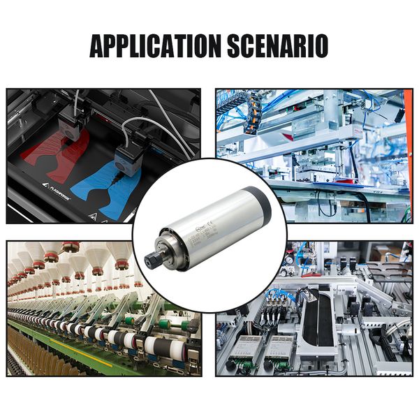 GDZ-65-1.5 Runde Luftgekühlte Spindel 1,5 kW 110 V 220 V 5A 24000 U / min 400 Hz Durchmesser 65 mm für Gravurmaschinen CNC-Teil