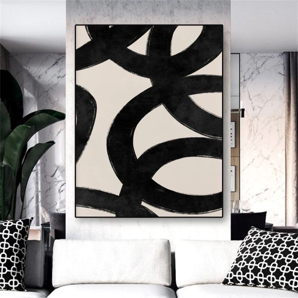 Einfacher Stil schwarzer Linien Poster Schwarz abstrakter Kunstdruck abstrakter Wandkunst Galerie Leinwand Malerei Home Wohnzimmer Bürodekorde