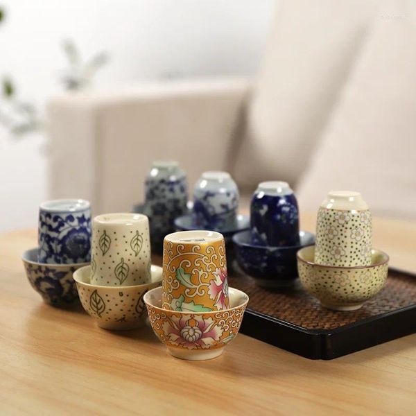 Xícaras de copos de molhes azul e branco Cerâmica Porcelana Wenxiang Copa Chinesa Drinkware