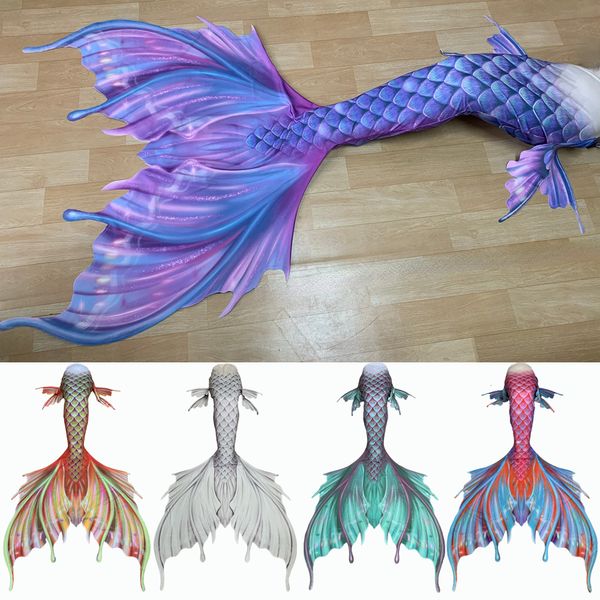 Новые стили Big Mermaid Tail для взрослых костюм для плавания костюм для женщин для женщин с финкой можно добавить косплей