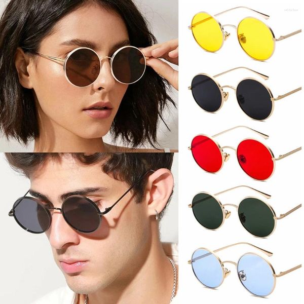 Óculos de sol Moda Proteção UV Eyewear redondo steampunk vintage círculo de óculos