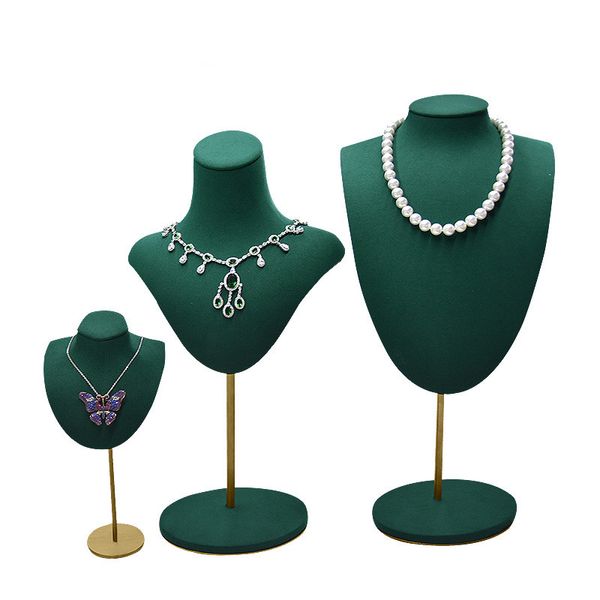 Jóias de jóias de novo design de jóias de jóias de mannequin adereços de adereços de colar de longa cadeia de cadeia de cadeias de longas prateleira de busto ajustável