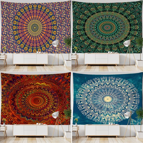 Wall sospeso Mystic Witchcraft bohémien Psychedelic Hippie Art Bedroom Dish Home Decor Mandala Tapestry