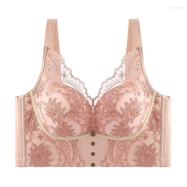 BRAS French Style French Strap Bra Bra Feminino Rominal Romântica Colete os seios laterais Intimatos femininos sem alças