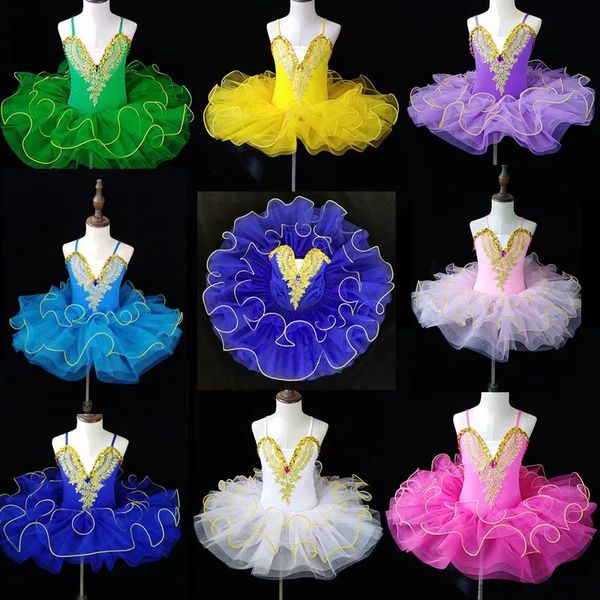 Ballerina Ballelet Tutu para crianças meninas adultos Clothing Kids Kids Pancake Tutu Ballet Trajes Fletards Ballet Dress 240411