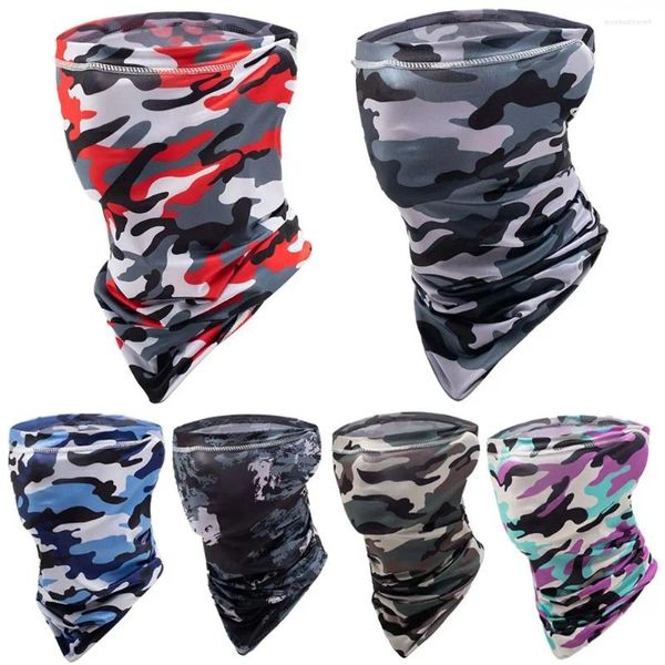 Bandanas Sun Protection Bike Cycling Mask Fashion Silk UV Garda de pescoço respirável à prova de vento Lenço esportivo ao ar livre