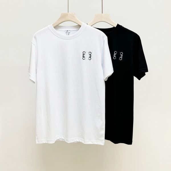 2024 Designer marchio Maglietta maschile Maglietta rotonda rotonda a mezze maniche in bianco e nero Lettera di ricamo traspirante per lettere di ricamo estate T-shirt per coppia di lusso M-XXL