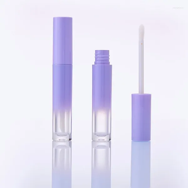 Garrafas de armazenamento Gradiente de 5 ml de gradiente roxo de batom vazio de tubo brilhante Plástico reciclável Recipiente líquido Lipgloss Amostra