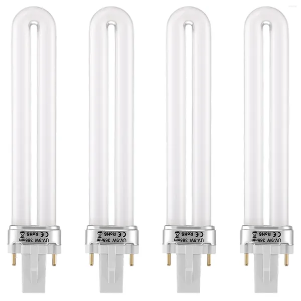 Tırnak Kurutucular 4 PCS 9W U şeklinde 365Nm UV Lamba Ampul Tüp Ampul Kurutucu Tüpler Çiviler İçin