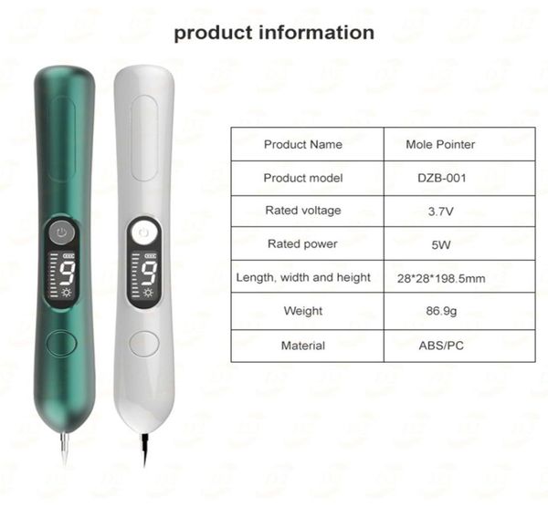 LCD Laser Plasma Pen Mole Freckle Entfernung Home Beauty Instrument Machine Blemish Warm Dark Spot Haut Tag Remover Tool 9 Level mit 4989732