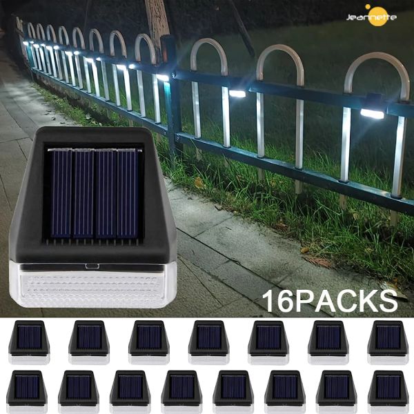 16 Paket Güneş Step Işıkları Açık su geçirmez güneş enerjili çit ışıkları güverte ışığı Dışarıda Dekor Dekorlar için Merdivenler Geçit Bahçesi