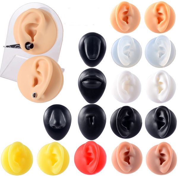 Modello di capezzolo dell'ombelico auricolare in silicone simulato Modello di puntura stereoscopica training Piercings Gioielli Display Strumento di insegnamento Kit