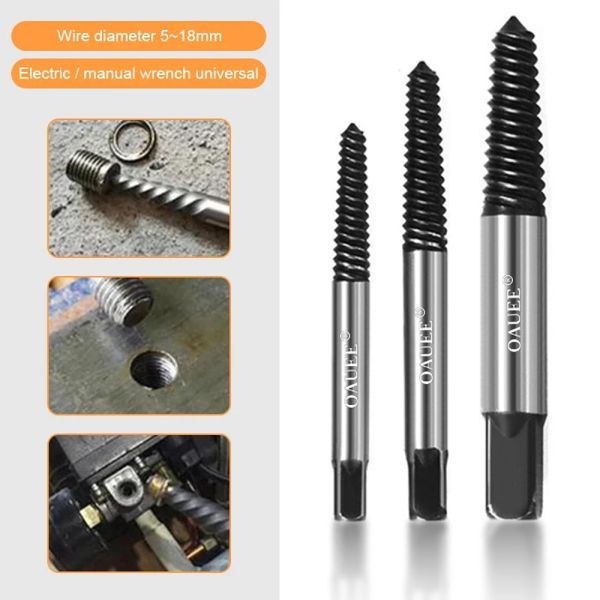 3/5pcs parafuso Extrators Tools Center Drill Bits Guide Conjunto de ferramentas de remoção de parafusos danificados Speed ​​Speed ​​Easy Out Definir ferramentas de madeira