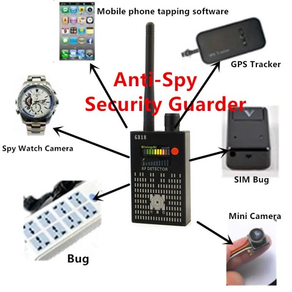 Telecamere Best 1MHZ8000MHz Wireless Detector RADIO WiFi Bug Finder FullRange Detector RF G318